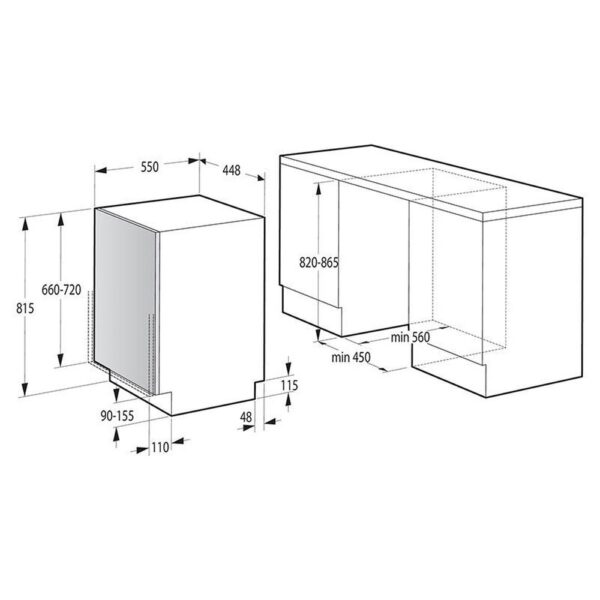 Hisense HV543D10 - Lavavajillas Integrable D 11 Cubiertos - Imagen 2