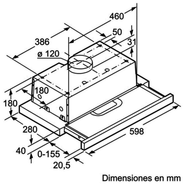 Bosch DFT63AC50 - Campana Telescopica Ancho 60 Cm Inox - Imagen 2