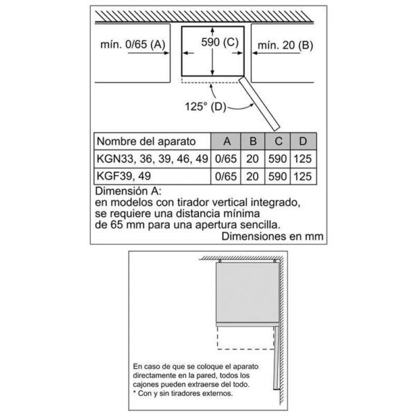 Bosch KGN39VWEA - Frigorifico Combi Nofrost E Alto 203 Cm Ancho 60 Cm Blanco - Imagen 2