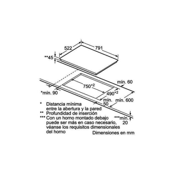 Balay 3EB785LQ - Vitroceramica Independiente Radiantes 5 Zonas Coccion Ancho 80 Cm - Imagen 2