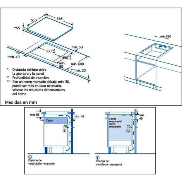 Balay 3EB865XR - Vitroceramica Induccion 3 Zonas Coccion Ancho 60 Cm - Imagen 2