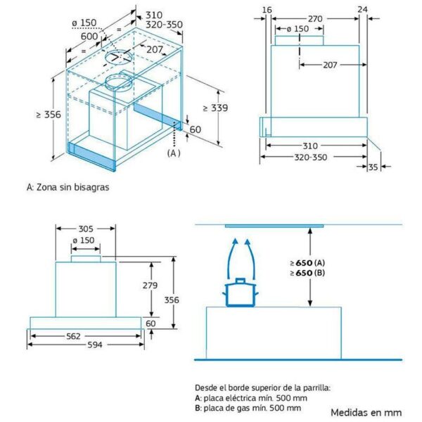 Balay 3BD866MX - Campana Integrable Ancho 60 Cm - Imagen 2