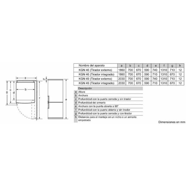 Balay 3KFE776XE - Frigorifico Combi Nofrost E Alto 203 Cm Ancho 70 Cm Inox - Imagen 2