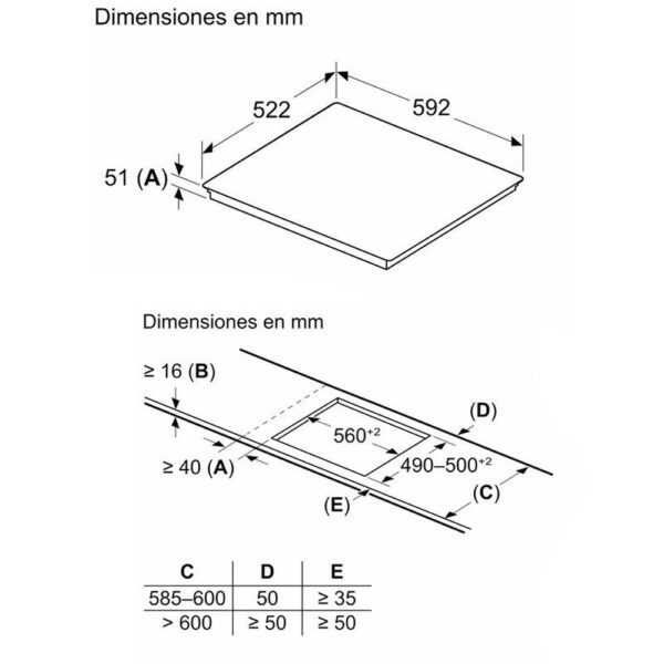 Balay 3EB965LH - Vitroceramica Induccion 3 Zonas Coccion Ancho 60 Cm - Imagen 2
