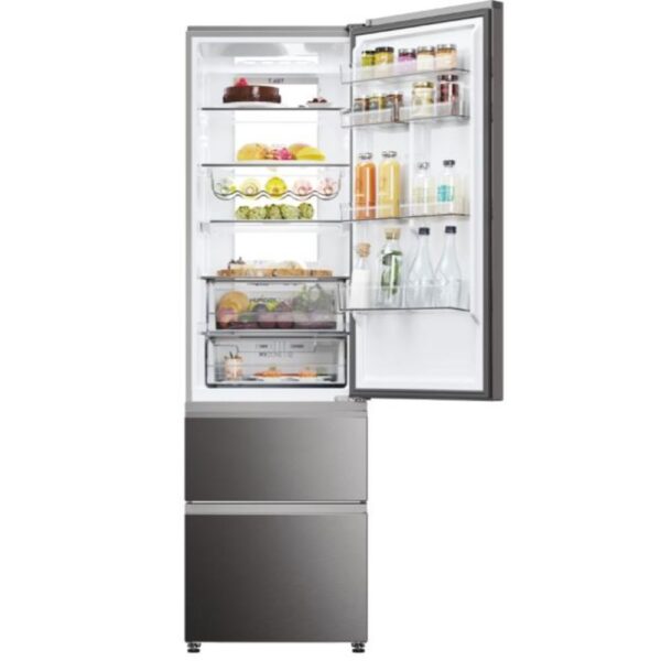 Haier HTW7620CNMP - Frigorifico Combi Nofrost C Alto 205 Cm. Ancho 59.5 Cm Inox - Imagen 2