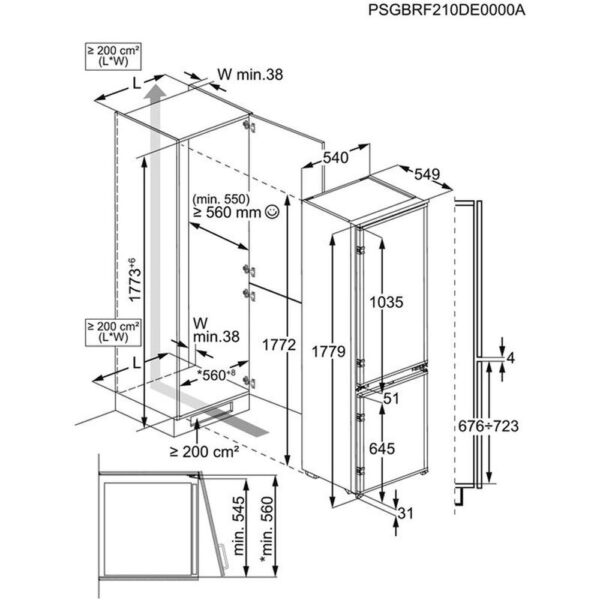 Electrolux LNT2LF18S - Frigorifico Combi Integrable Low Frost F Alto 177.2 Cm Ancho 54 Cm - Imagen 2