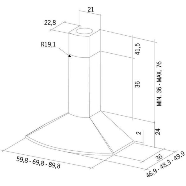 Mepamsa TENDER H 70 NEGRO FUNDICION V2 (76129809 - Campana Chimenea 89058) - Imagen 3