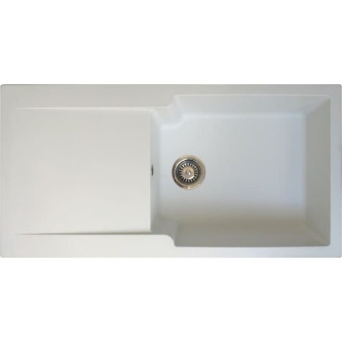 Mepamsa KITE 100 BLANCO - Fregadero De Cocina Sintetico 86 Cm 1 Cubeta 1 Escurridor