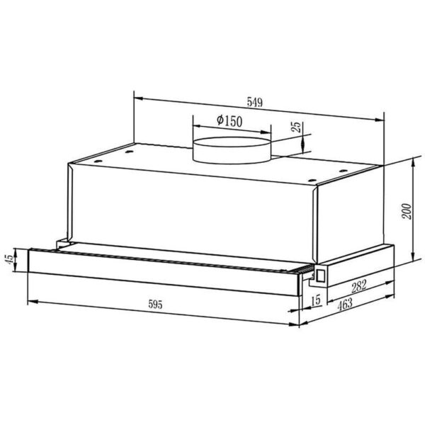 Mepamsa SLIMLINE 60 INOX - Campana Telescopica Ancho 60 Cm Inox - Imagen 2