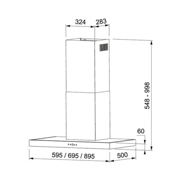 Mepamsa SILUETA XLA 60 INOX - Campana Chimenea Ancho 59.5 Cm Inox - Imagen 2
