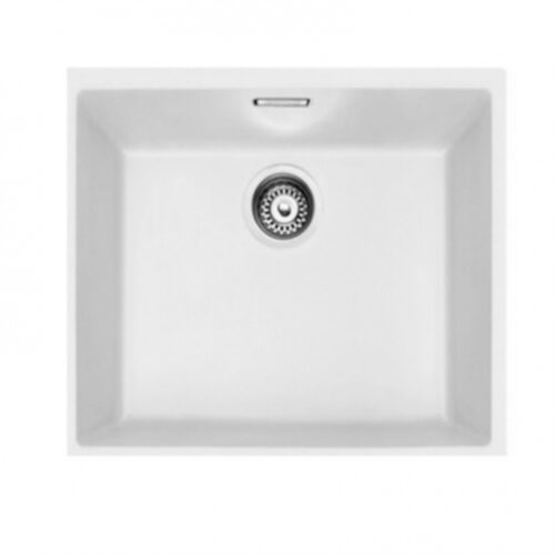 Mepamsa SQUARE 40.50 BLANCO - Fregadero De Cocina Sintetico 50 Cm 1 Cubeta 1 Escurridor