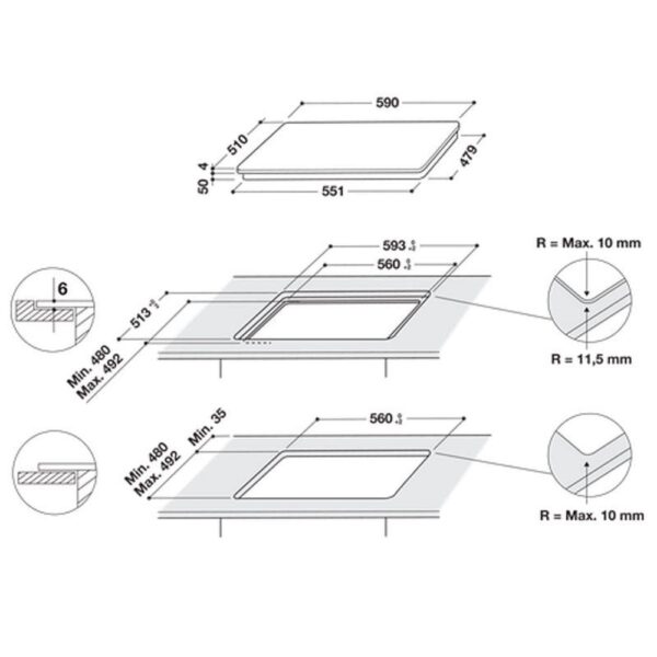 Whirlpool WBS5560NE - Vitroceramica Induccion Flex Ancho 60 Cm - Imagen 2