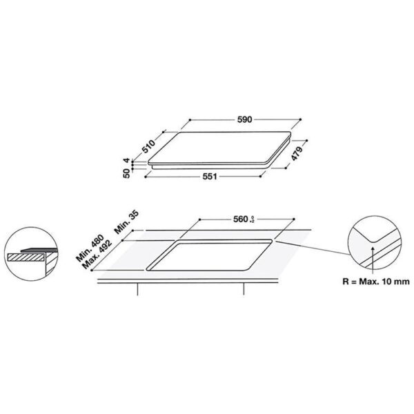 Whirlpool WL B2760BF HOB WP - Vitroceramica Induccion Flex Ancho 60 Cm - Imagen 2