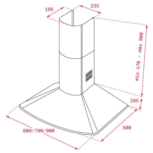 Teka DM 675 W BLANCA - Campana Chimenea Ancho 60 Cm Blanca - Imagen 2