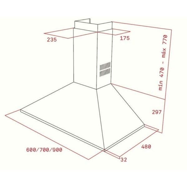 Teka DBP 60 PRO (EEC/EU) INOX - Campana Chimenea Ancho 60 Cm Inox - Imagen 2
