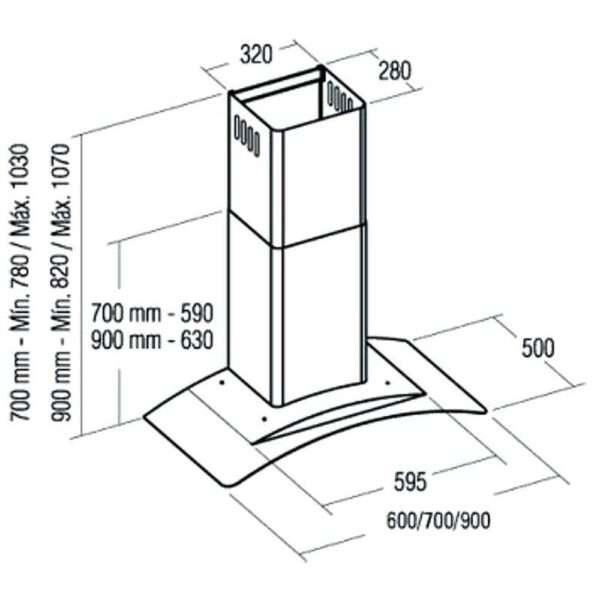 Cata GAMMA 900 - Campana Chimenea 02008210 Ancho 90 Cm Inox - Imagen 2
