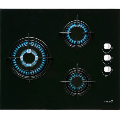 Cata CI 6021 BK - Encimera De Gas 08068309 3 Zonas Coccion Ancho 60 Cm Gas Natural