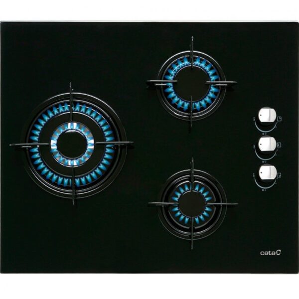 Cata CI 6021 BK - Encimera De Gas 08068309 3 Zonas Coccion Ancho 60 Cm Gas Natural