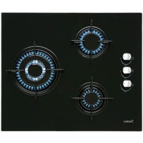 Cata CIB 6021 BK - Encimera De Gas 3 Zonas Coccion Ancho 60 Cm Gas Butano
