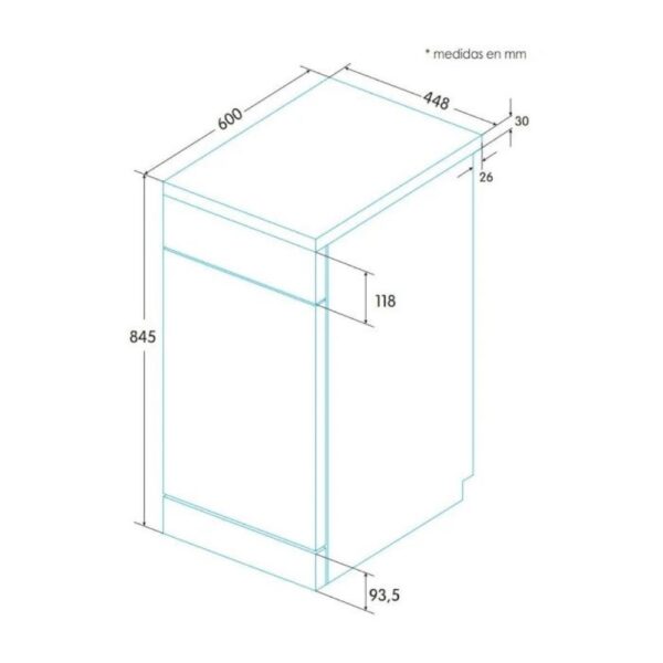 Edesa EDW-4610X - Lavavajillas 45 Cm E 10 Cubiertos Inox - Imagen 2