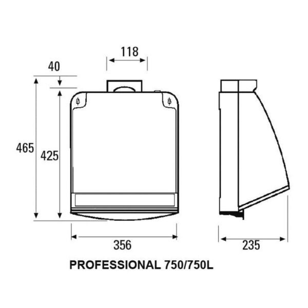 Cata PROFESSIONAL 750 L - Extractor - Imagen 2