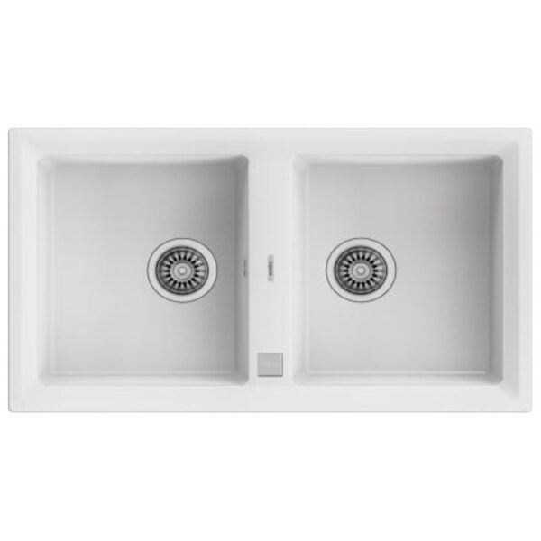 Teka STONE 90 B-TG 2C V.AUTO BLANCO - Fregadero De Cocina Sintetico 51 Cm 2 Cubetas 1 Escurridor
