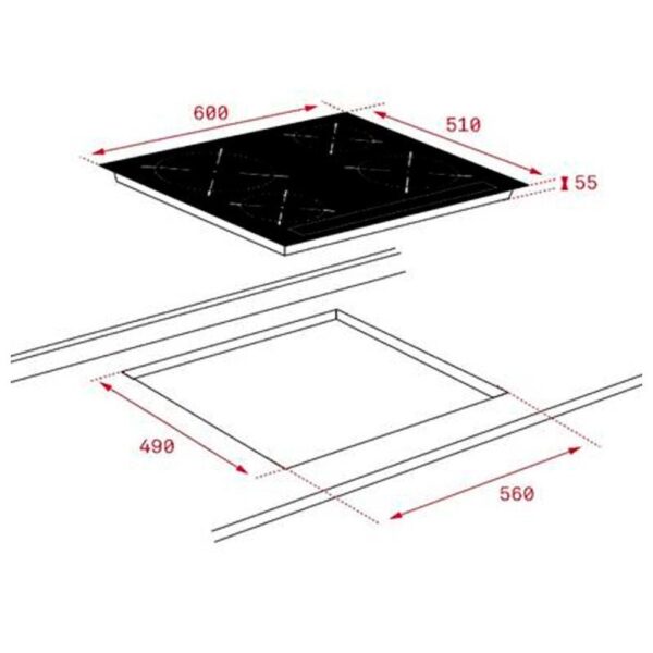 Teka - Vitroceramica Induccion TEKA IBC 64010 MSS BK 4 Zonas Coccion Ancho 60 Cm - Imagen 2