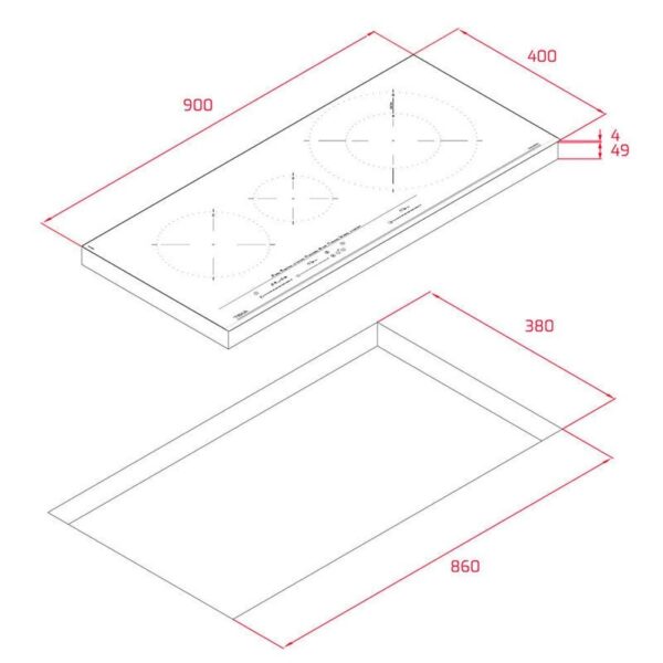 Teka MASTERSENSE IZC 93320 MST BK NEGRO - Vitroceramica Induccion 3 Zonas Coccion Ancho 90 Cm - Imagen 2