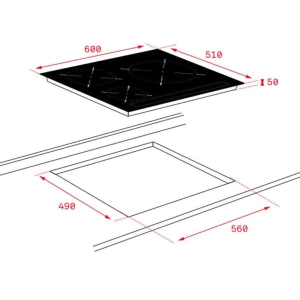 Teka IBC 63015 BK MSS - Encimera Induccion 3 Zonas Coccion Ancho 60 Cm - Imagen 2