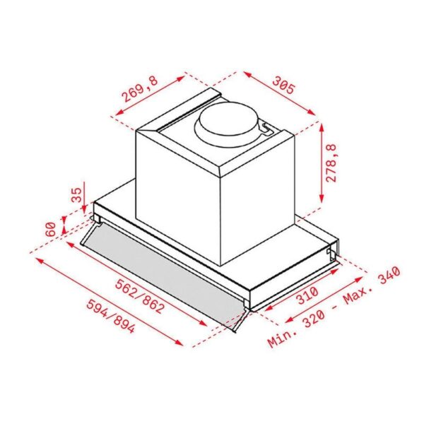 Teka INTEGRA 96750 POS IX SS - Campana Integrable Ancho 90 Cm - Imagen 2