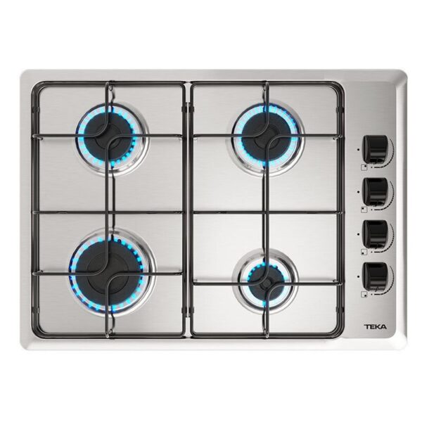 Teka HLX 540 KLN IX NAT - Encimera De Gas 4 Zonas Coccion Ancho 60 Cm