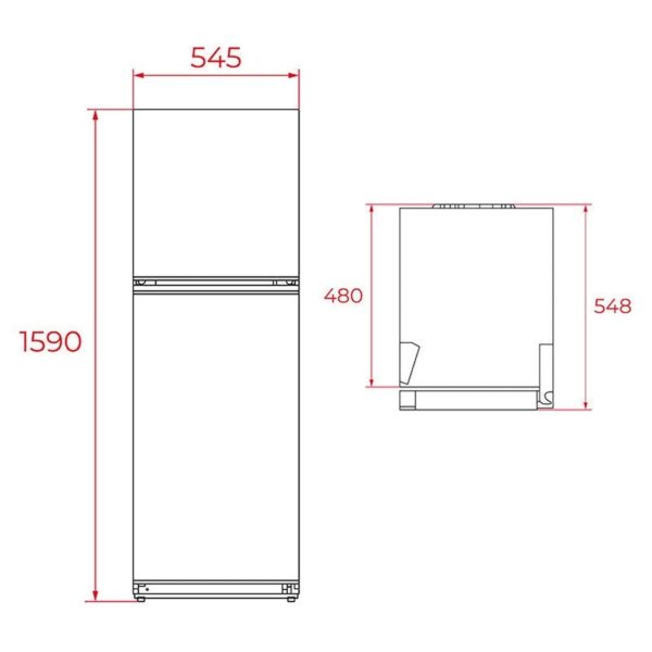 Teka RTF 3210 WH - Frigorifico Dos Puertas E Alto 160 Cm Ancho 55 Cm Blanco - Imagen 2