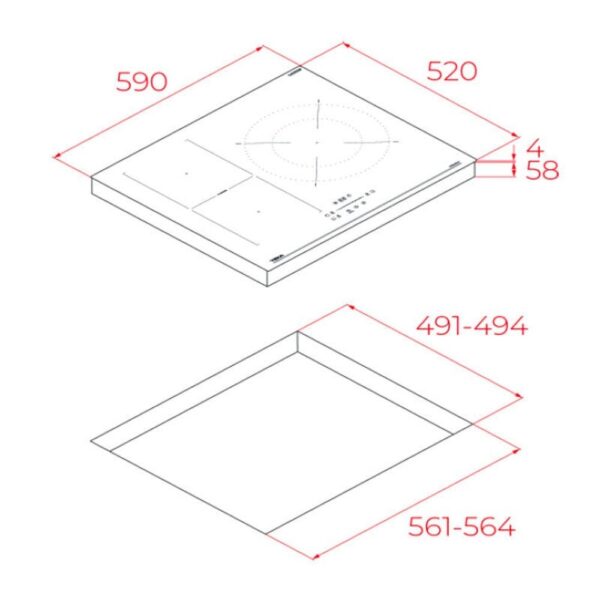 Teka IBF 63210 SSM BK - Vitroceramica Induccion 3 Zonas Coccion Ancho 59 Cm - Imagen 2