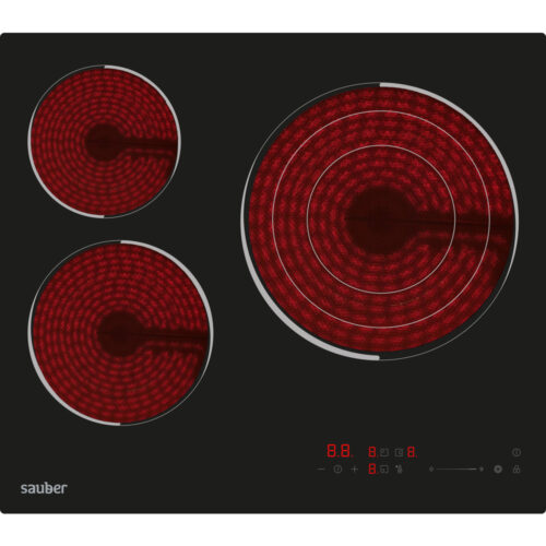 Sauber SEV-01 - Vitroceramica Independiente Radiantes 3 Zonas Coccion Ancho 60 Cm