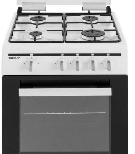 Sauber SCW41GB - Cocina De Gas 4 Zonas Coccion Blanca