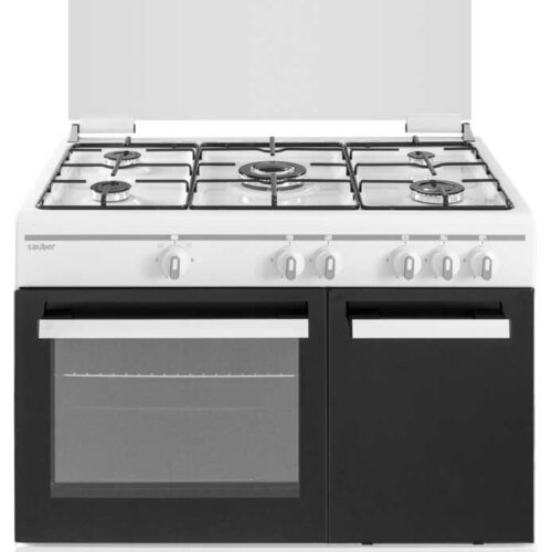 Sauber SCW5GB - Cocina De Gas 5 Zonas Coccion Con Portabombonas Blanca