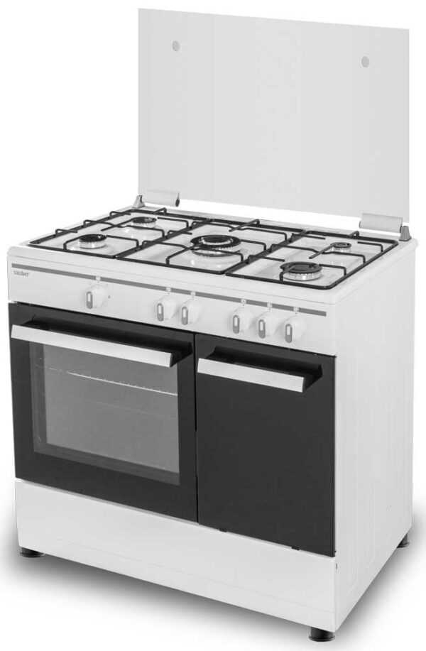 Sauber SCW5GB - Cocina De Gas 5 Zonas Coccion Con Portabombonas Blanca - Imagen 2