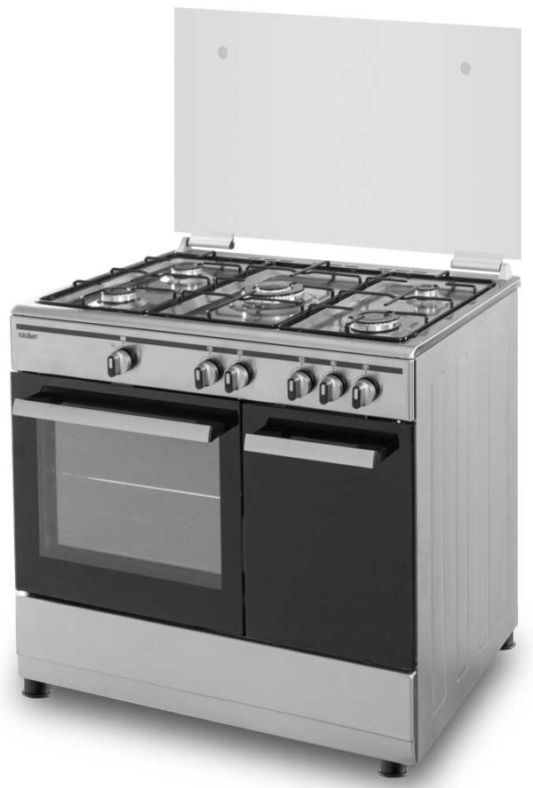 Sauber SCI5GB - Cocina De Gas 5 Zonas Coccion Con Portabombonas Inox - Imagen 2