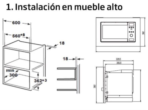 Beko BMOB 17131 X - Horno Microondas Integrable 17 Litros Sin Grill Inox - Imagen 3