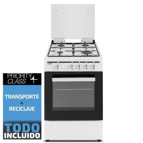 Cocina De Gas Sauber SCW41GB – 4 Zonas Cocción Blanca