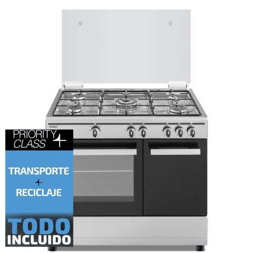 Cocina De Gas Sauber SCW5GB – 5 Zonas Cocción Con Porta bombonas Blanca