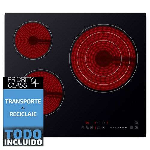 Vitrocerámica Independiente Sauber SEV-01 – Radiantes 3 Zonas Cocción Ancho 60 Cm