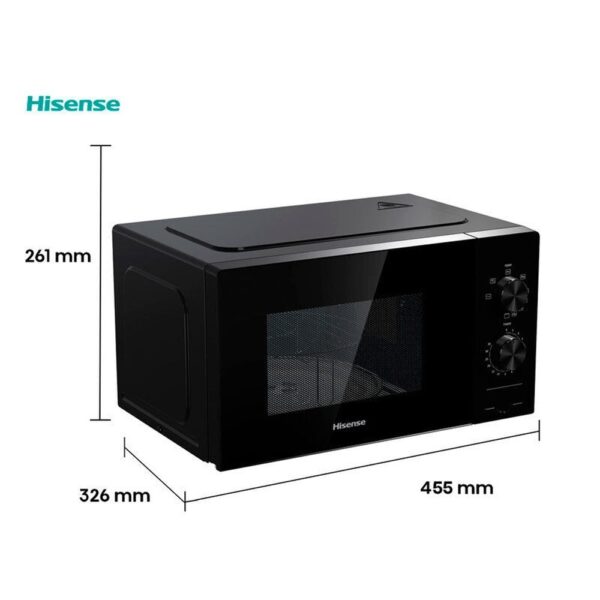 Hisense H20MOBP1G - Horno Microondas Con Grill 20 Litros Negro - Imagen 2
