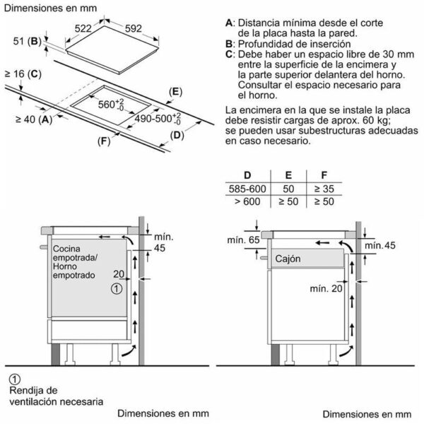 Bosch PID61RBB5E - Vitroceramica Induccion 3 Zonas Coccion Ancho 60 Cm - Imagen 2