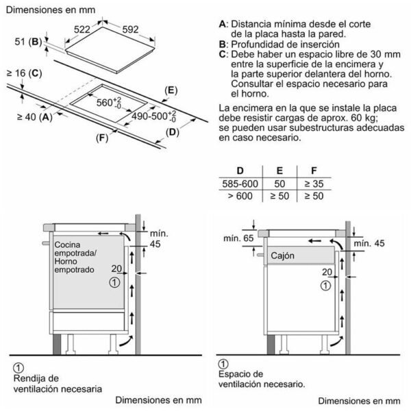 Bosch PIJ631BB5E - Vitroceramica Induccion 3 Zonas Coccion Ancho 60 Cm - Imagen 2