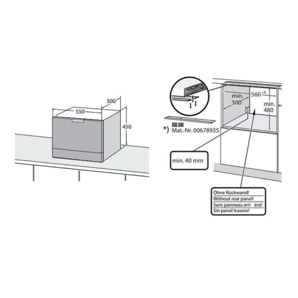 BOSCH SKS6ITB00E - LAVAVAJILLAS COMPACTO E 6 CUBIERTOS NEGRO - Imagen 2