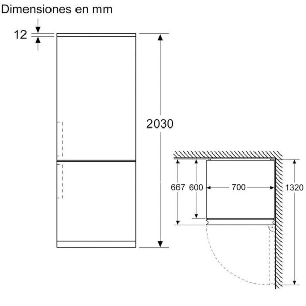 Balay 3KFC879BI - Frigorifico Combi Nofrost C Alto 203 Cm Ancho 70 Cm  Blanco - Imagen 2
