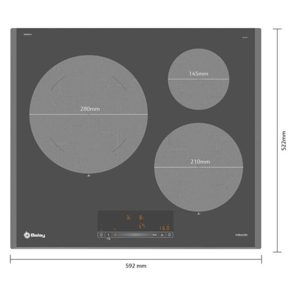 Balay 3EB965AH - Vitroceramica Induccion 3 Zonas Coccion Ancho 60 Cm - Imagen 5