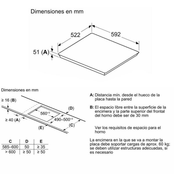 Balay 3EB960AH - Vitroceramica Induccion 2 Zonas Coccion Ancho 60 Cm - Imagen 2