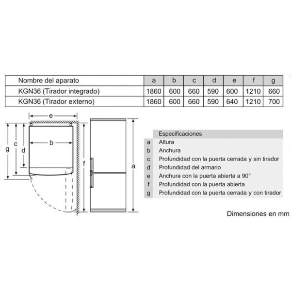 Balay 3KFD563WE - Frigorifico Combi Nofrost D Alto 185 Cm Ancho 60 Cm Blanco - Imagen 2